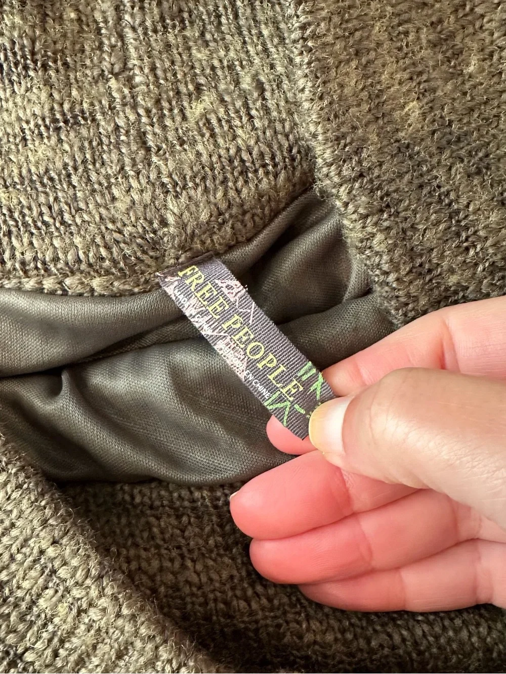 Free People Knit Flared Midi Sweater Skirt in Olive Green #J51
